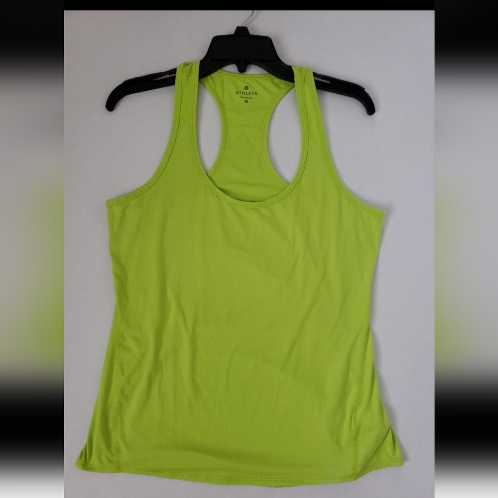 Women's Athleta Racerback Tank Top Size Medium Neon Green